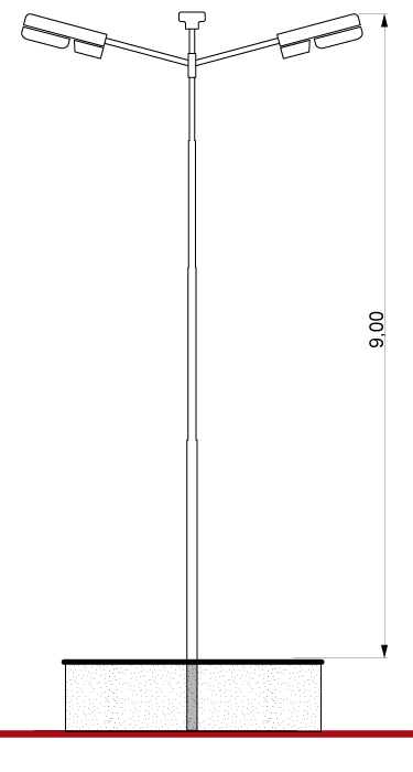 columna de alumbrado 9 metros